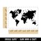 World Map Travel Rectangle Rubber Stamp for Stamping Crafting